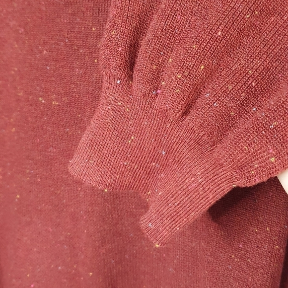 LOFT Knit Sweater Burnt Orange/Red Multi-Color Sprinkles Women's Size L - Picture 4 of 9